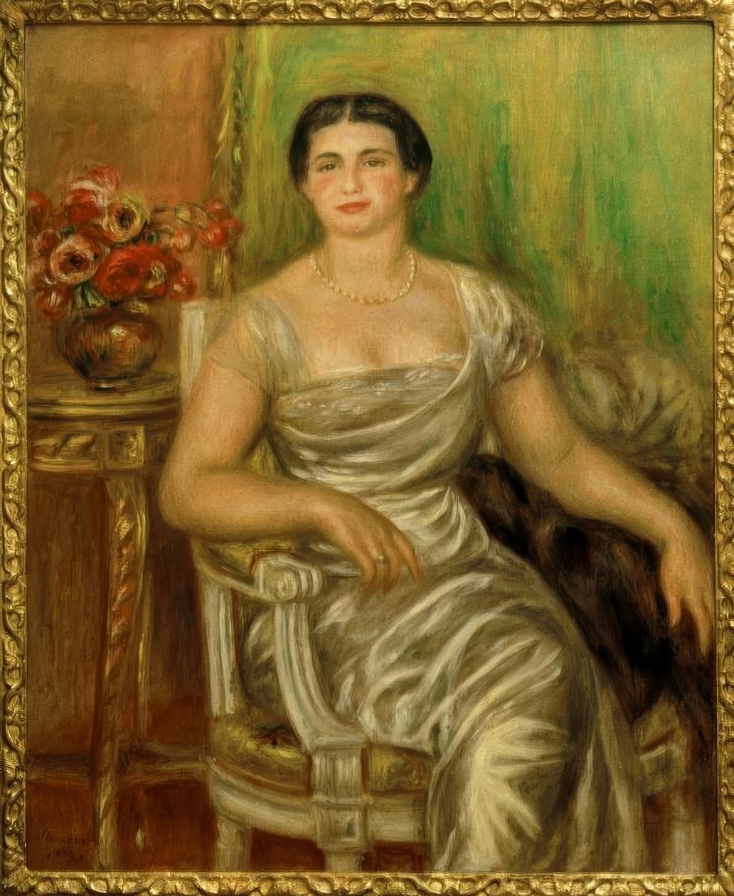 Portrét básnířky Alice Vallières-Merzbach od Pierre Auguste Renoir