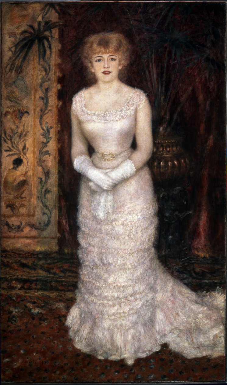 Portrét herečky Jeanne Samary (Comedie Francaise). Obraz Pierre Auguste Renoir (Pierre-Auguste Renoir od Pierre Auguste Renoir