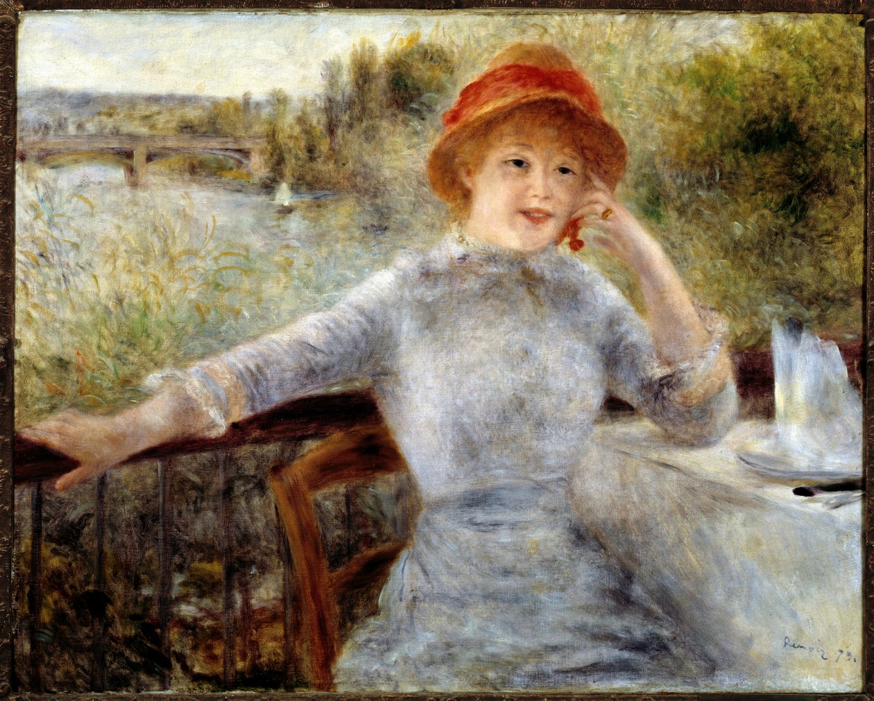 Portrét Alphonsine Fournaise - olej na plátně od Pierre Auguste Renoir