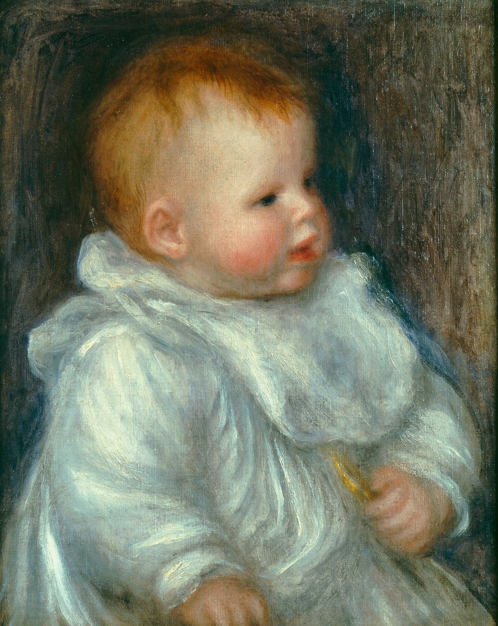 Portrét Coco na modrém pozadí od Pierre Auguste Renoir