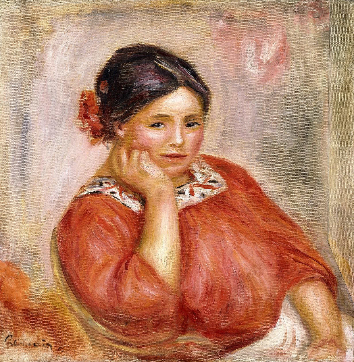 Portrét Gabrielle v červené halence, 1896 od Pierre Auguste Renoir