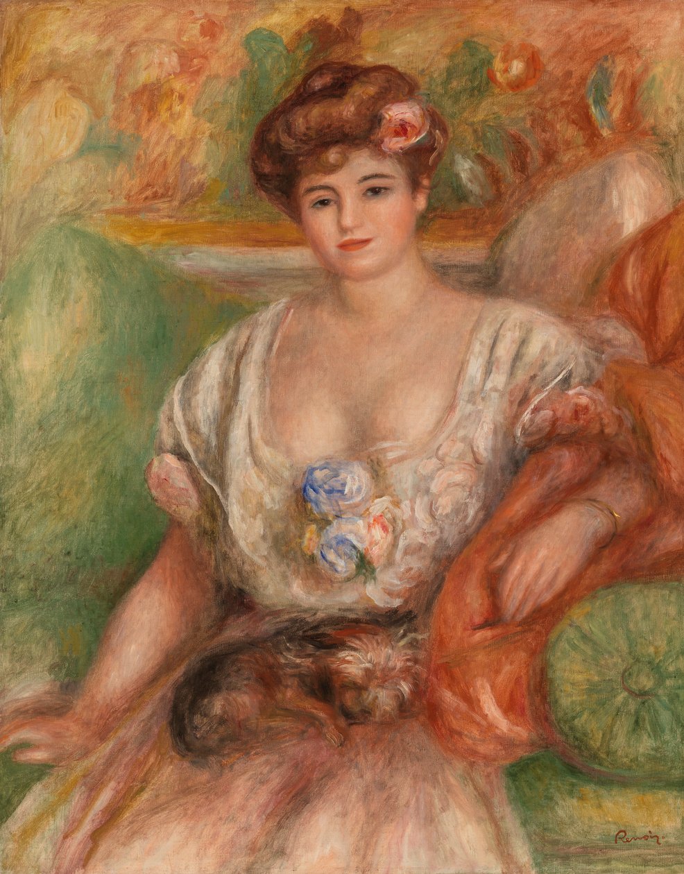 Portrét Misie Sert (mladá žena s Griffinem) od Pierre Auguste Renoir