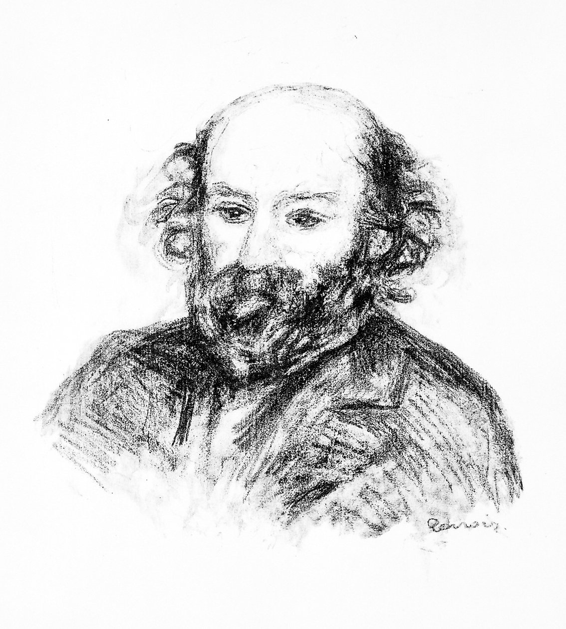 Portrét Paula Cézanna, kolem roku 1902 (litho) od Pierre Auguste Renoir