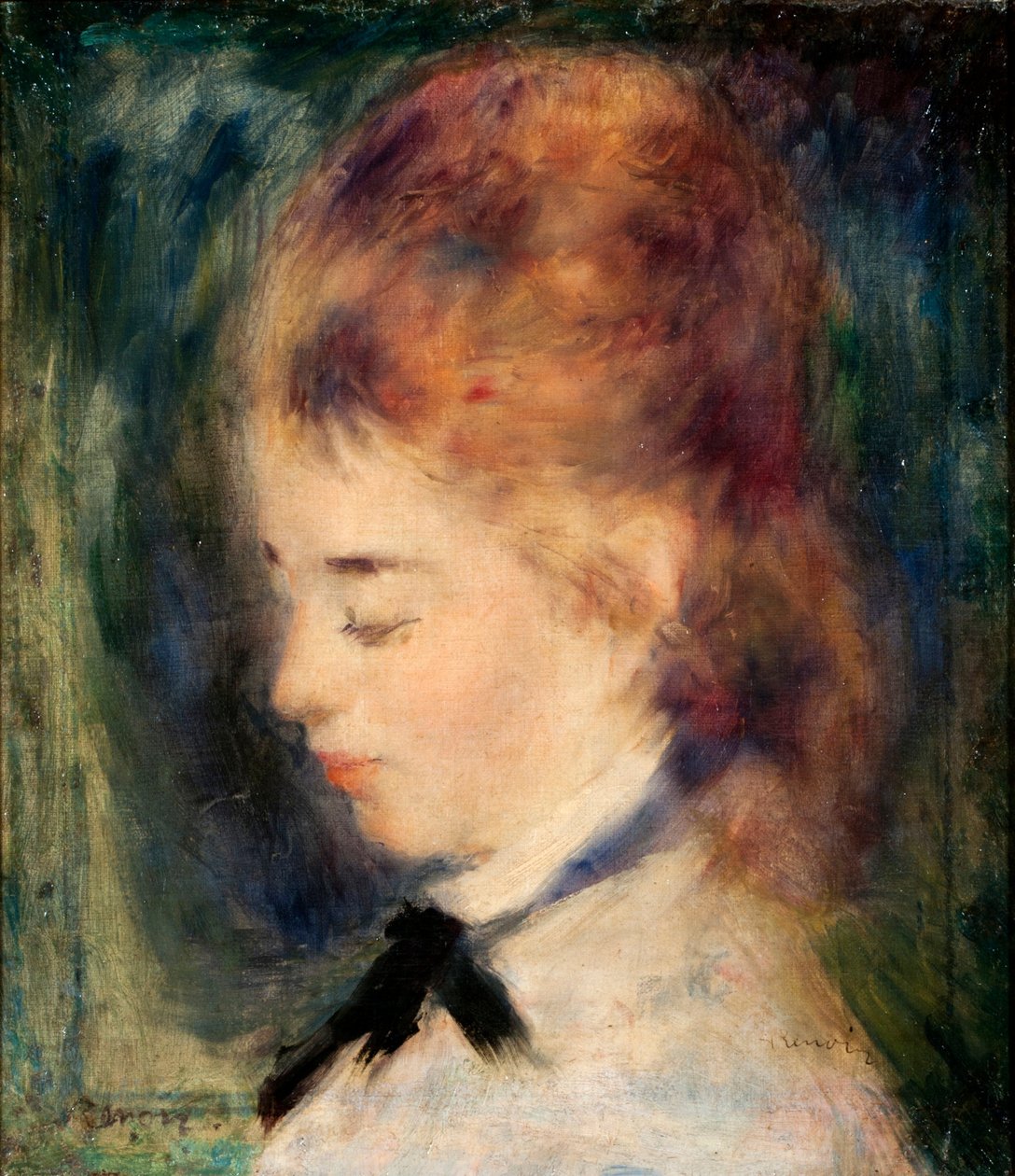 Portrét dívky (olej na plátně) od Pierre Auguste Renoir