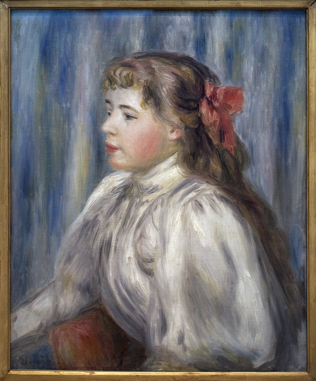 Portrét mladé dívky. Obraz Pierra Auguste Renoira (1841-1919), olej na plátně, kolem roku 1892. Francouzské umění od Pierre Auguste Renoir