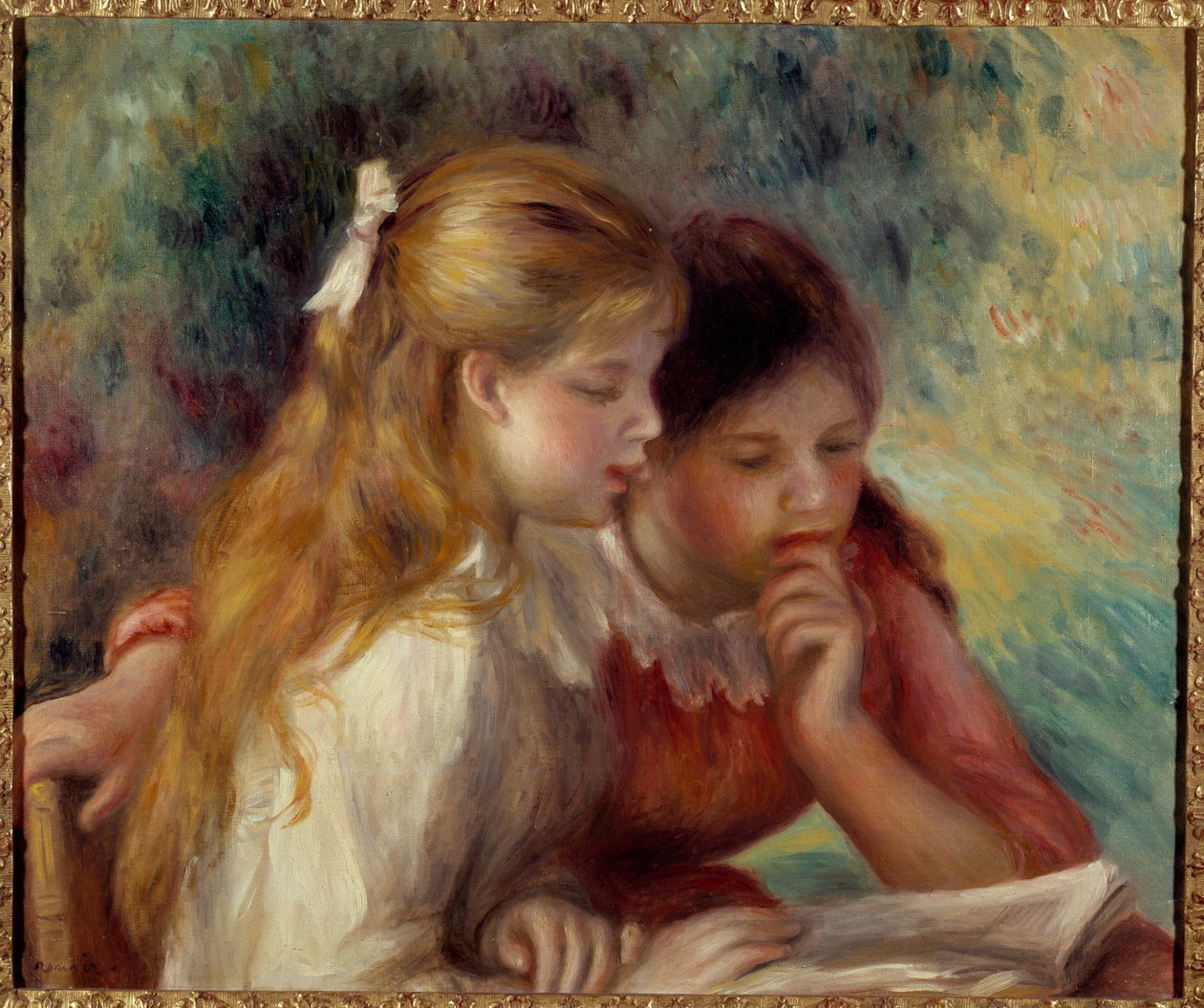 Čtení Obraz Pierra Auguste Renoira (1841-1919) 19. století Sun. 0,55x0,65 m Paříž, musee d
