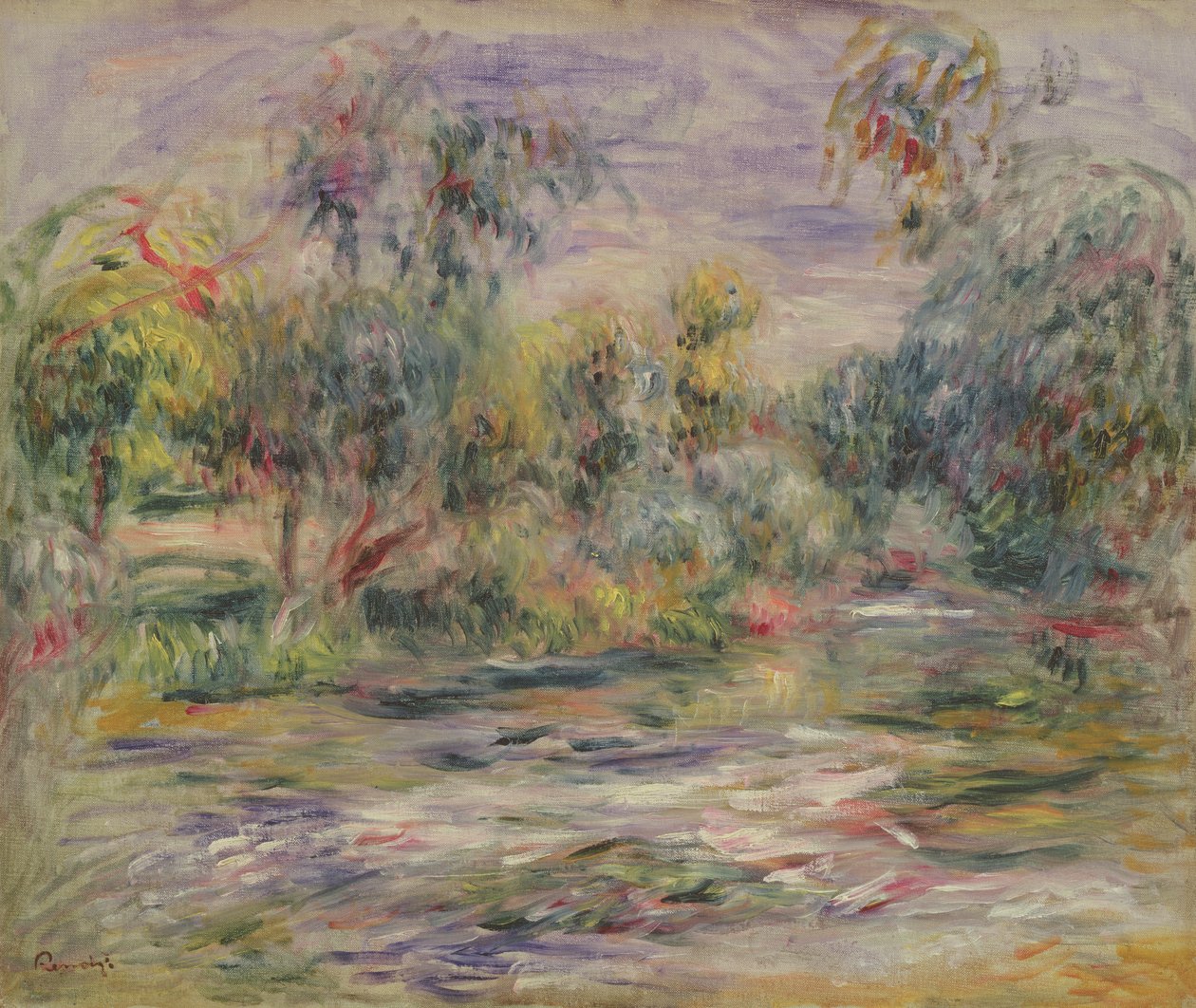 Říční krajina (Blues) (olej na plátně) od Pierre Auguste Renoir