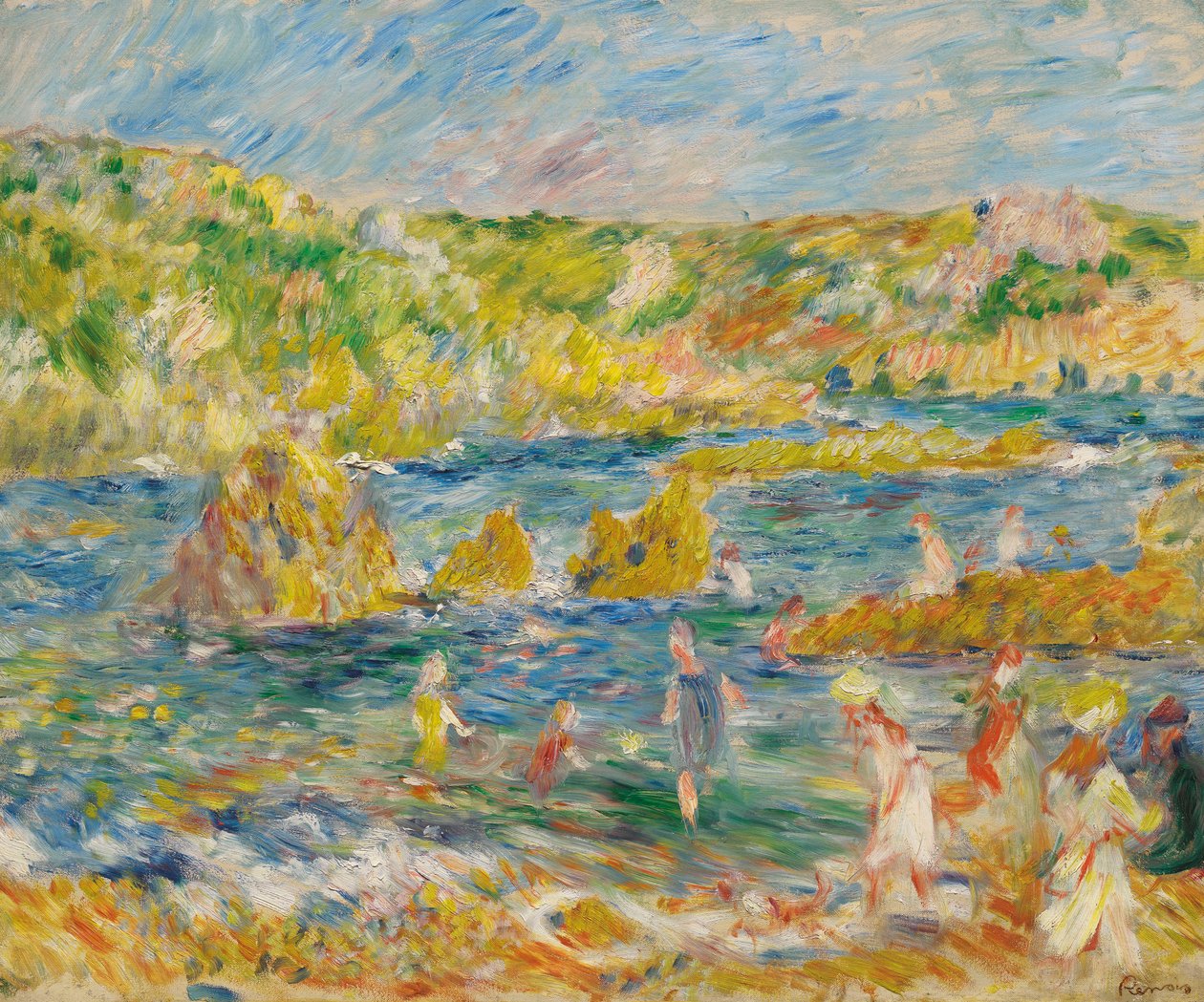 Guernsey Rocks with Figures Beach na Guernsey, 1883. od Pierre Auguste Renoir