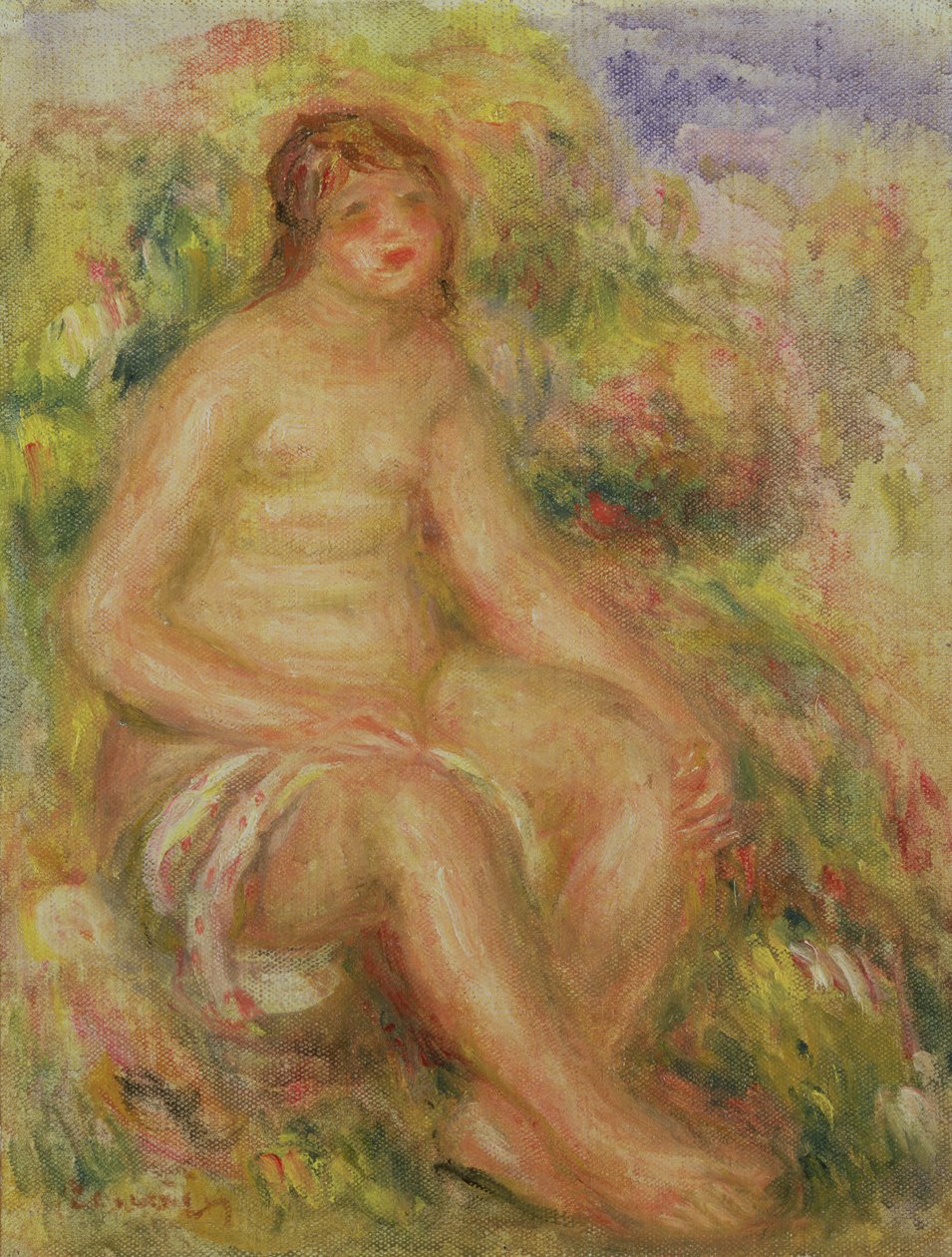 Sedící akt v krajině od Pierre Auguste Renoir