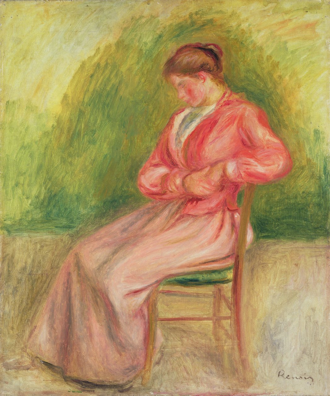Sedící žena (olej na plátně) od Pierre Auguste Renoir