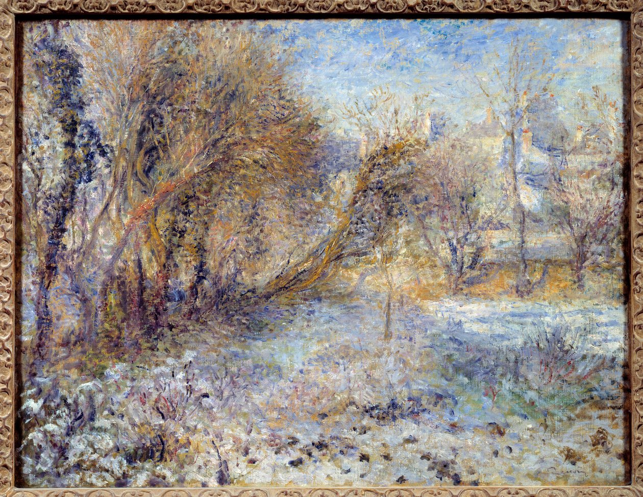 Sněhová krajinomalba od Pierra Auguste Renoira (1841-1919) 1875 Sun. 0,51 X 0,66 m Paříž, Muzeum Orangerie od Pierre Auguste Renoir