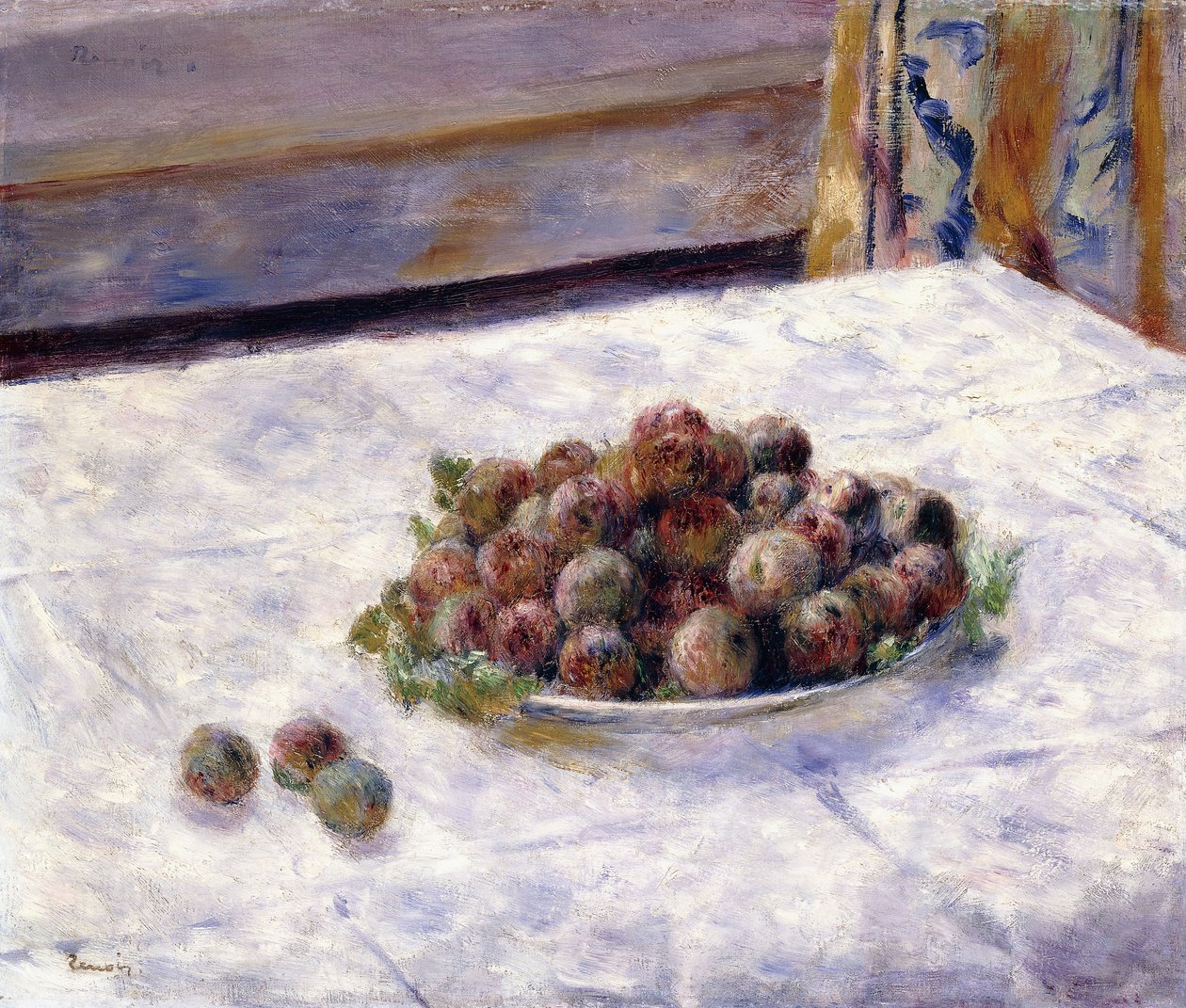 Zátiší, Sušené švestky na talíři, c.1884 od Pierre Auguste Renoir