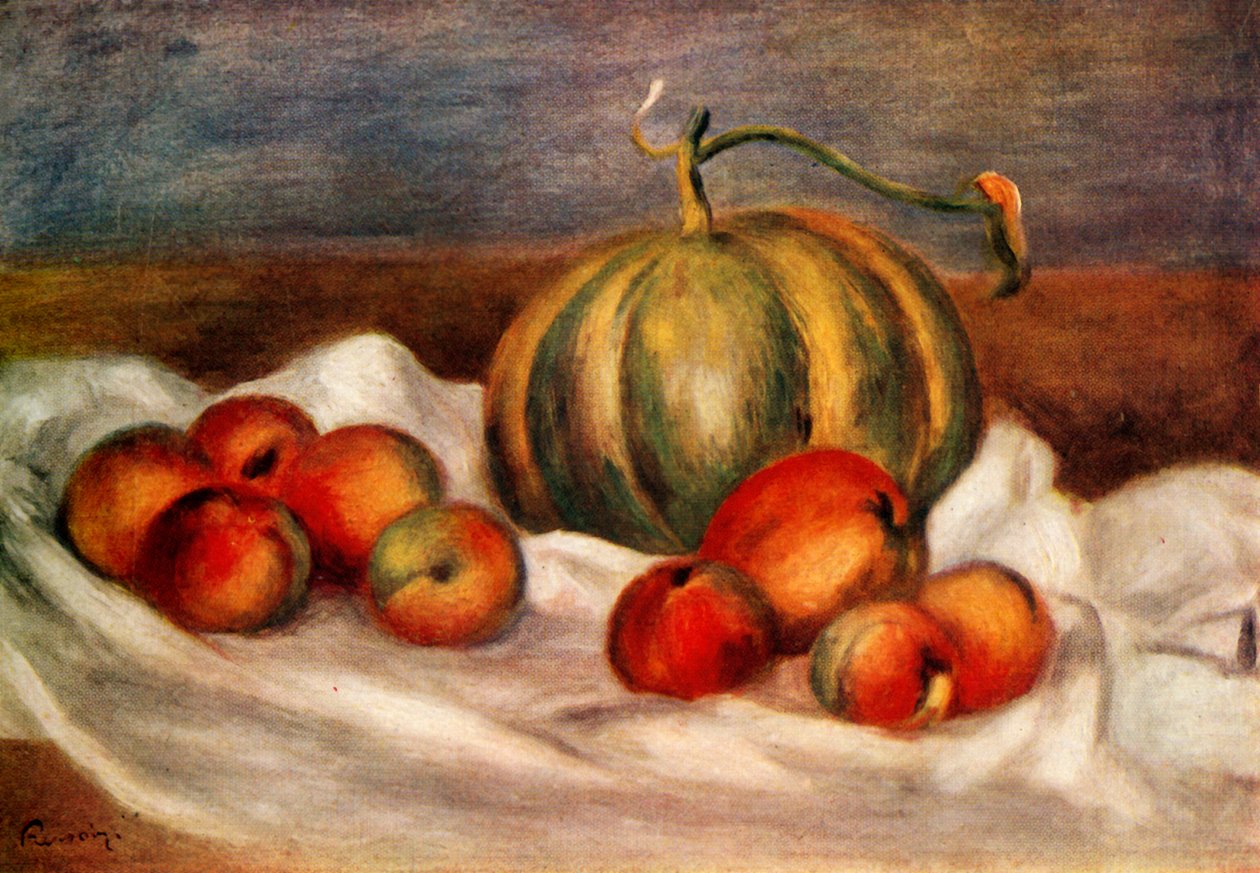 Zátiší s melounem a broskvemi, 1905, 1948. od Pierre Auguste Renoir