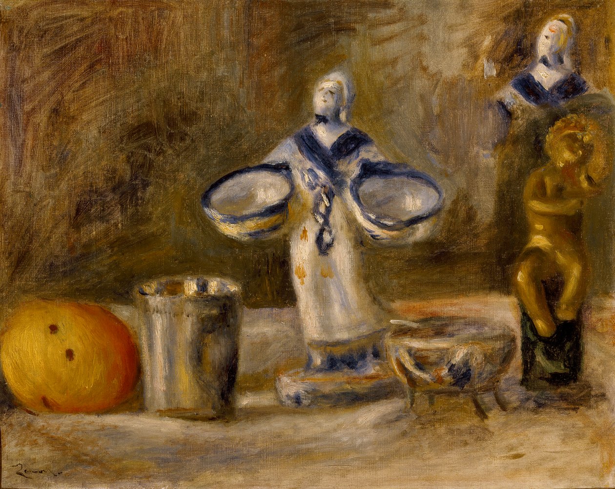 Zátiší s figurkou fajáns, po c1880 od Pierre Auguste Renoir