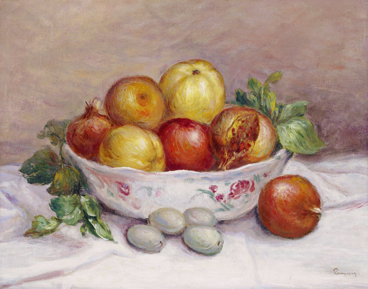 Zátiší s granátovým jablkem od Pierre Auguste Renoir