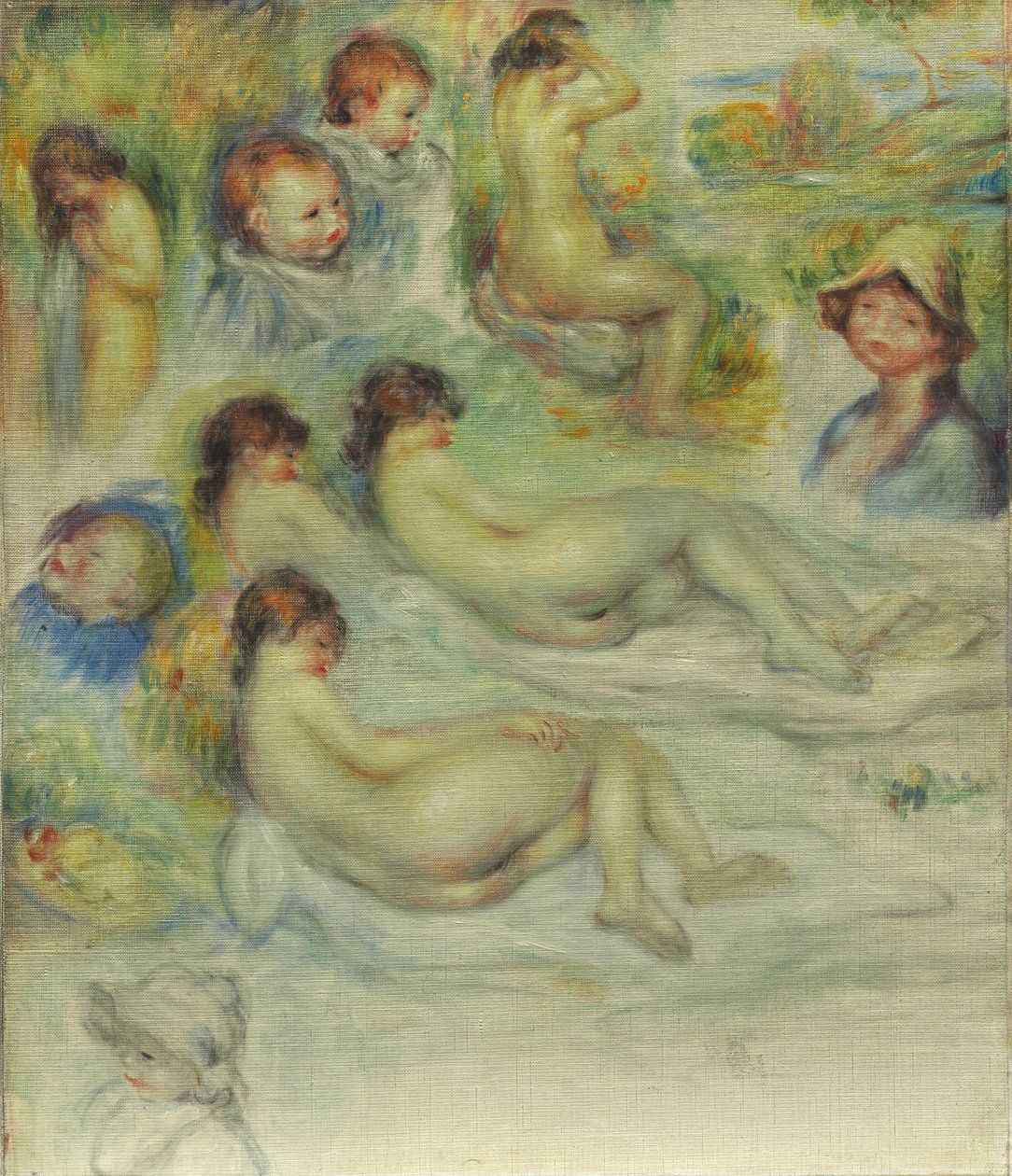 Studie Pierra Renoira, jeho matky, Aline Charigot, akty a krajina, 1885-86 od Pierre Auguste Renoir