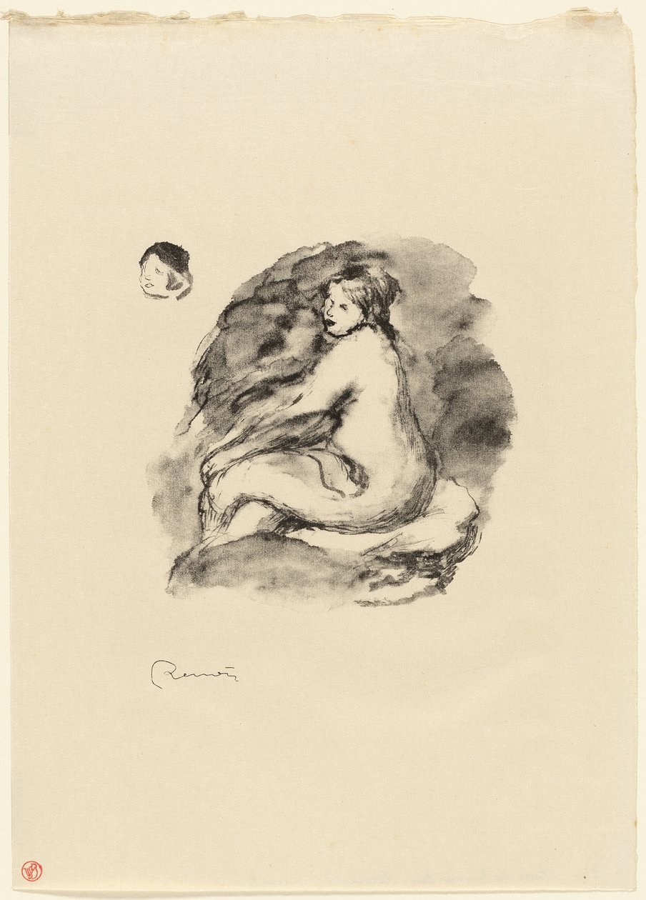 Studie sedícího ženského aktu, varianta od Pierre Auguste Renoir