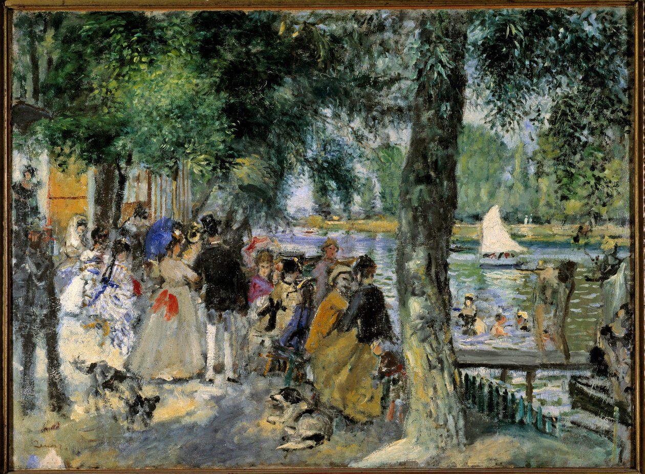 Koupání v Seině nebo „La Grenouillere“. Kavárenský ples u Chatou. Obraz Pierra Auguste Renoira (1841-1919) 1860 Moskva, Puškinovo muzeum od Pierre Auguste Renoir