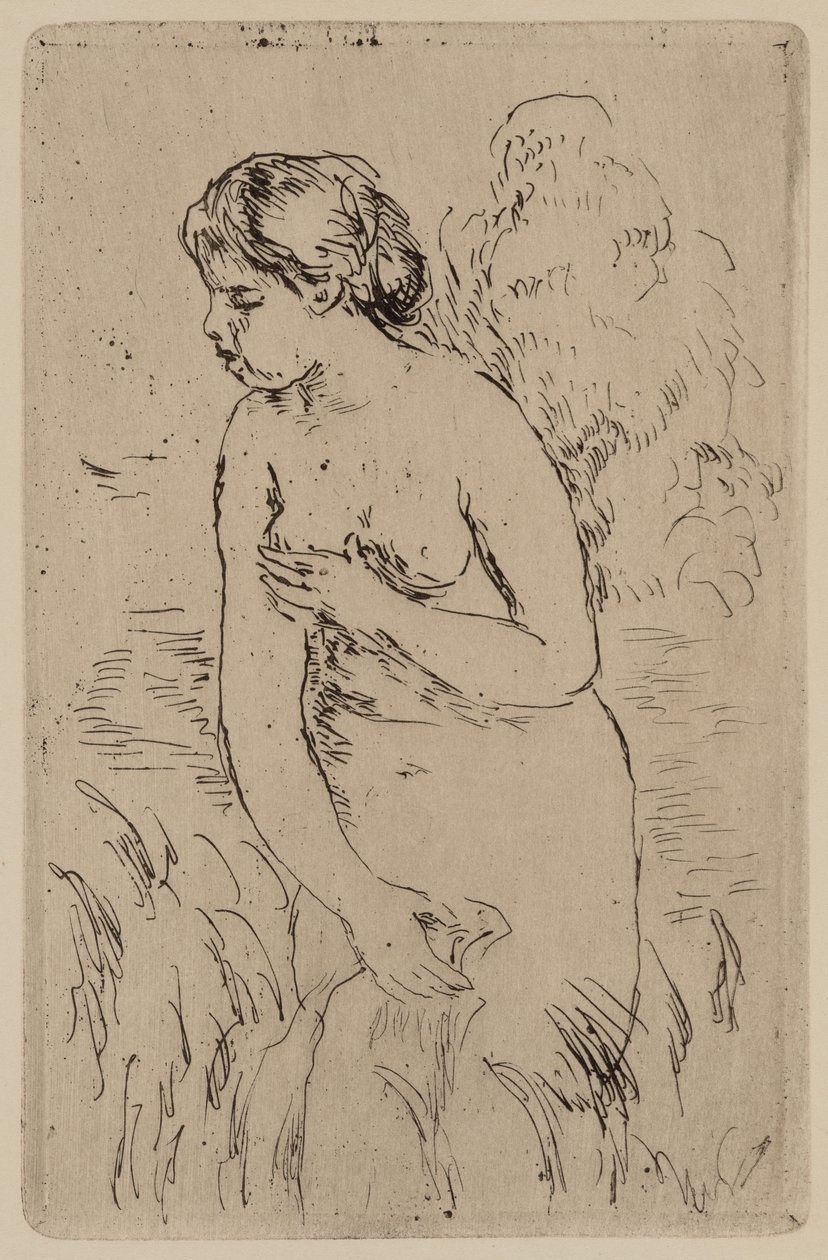 Koupající se, asi 1890 (tušový lept na papíře) od Pierre Auguste Renoir