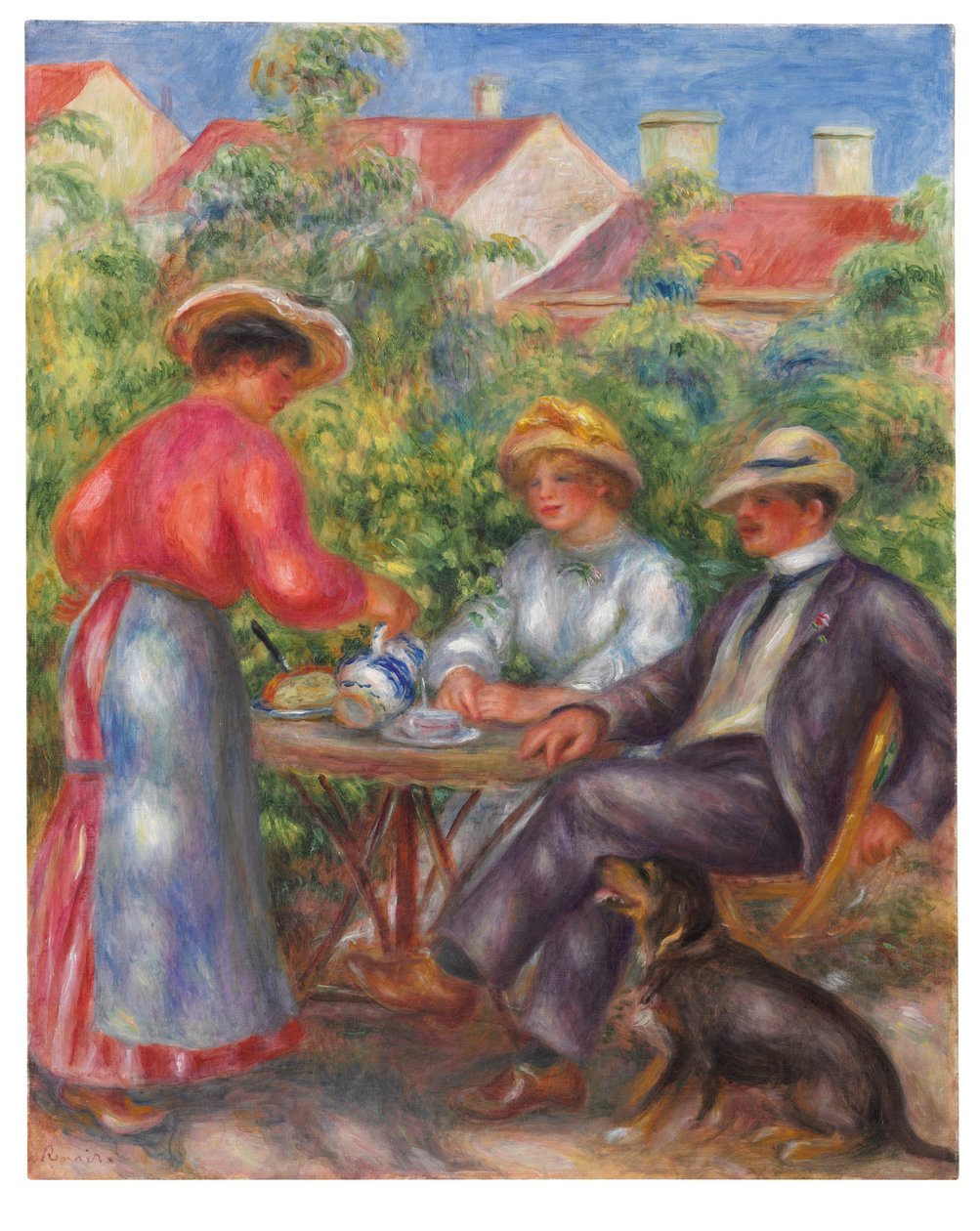 Šálek čaje, nebo zahrada, c.1906-07 od Pierre Auguste Renoir