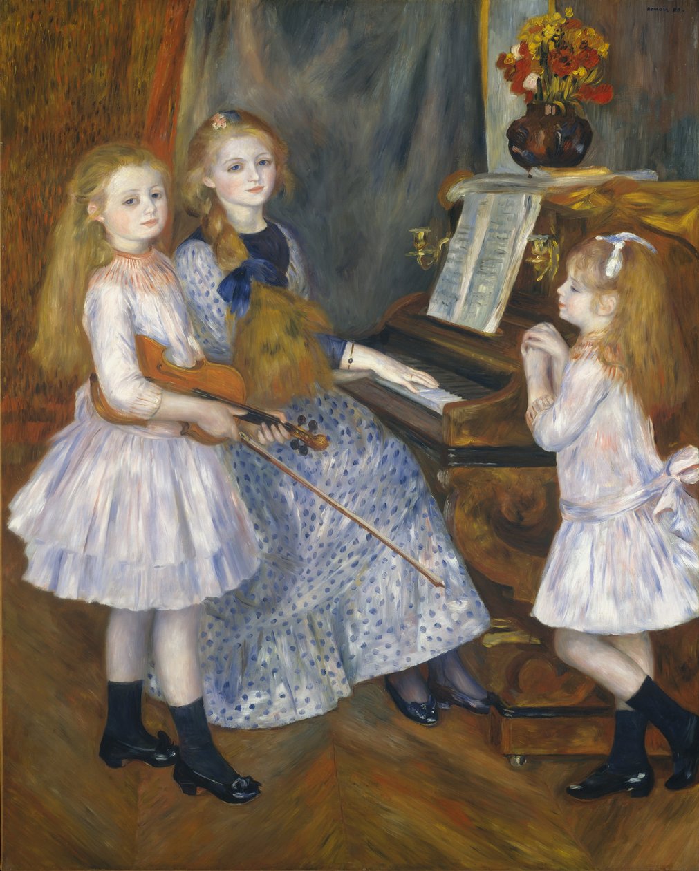 Dcery Catulle Mendèsové, Huguette 1871-1964, Claudine 1876-1937..., 1888. od Pierre Auguste Renoir