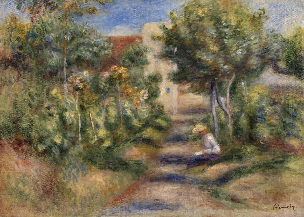 Malířská zahrada, Cagnes, kolem roku 1908 (olej na plátně) od Pierre Auguste Renoir