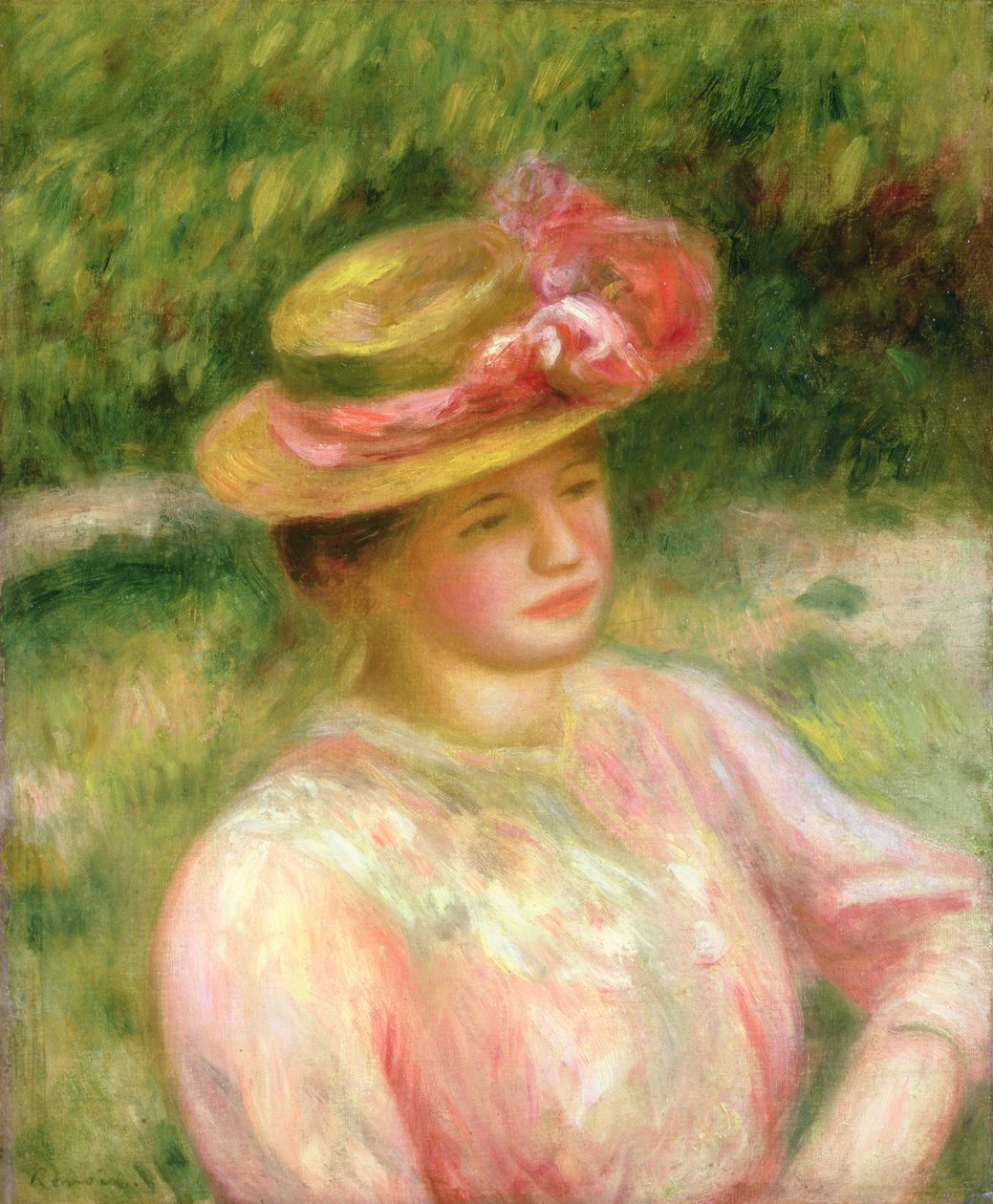 Slaměný klobouk, 1895 od Pierre Auguste Renoir
