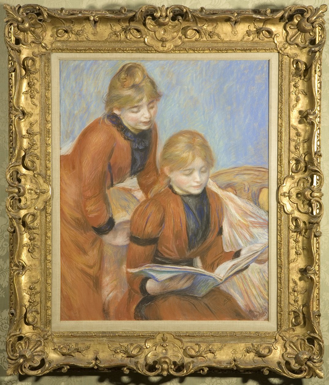 Dvě sestry, kolem roku 1889 (pastel na papíře) od Pierre Auguste Renoir