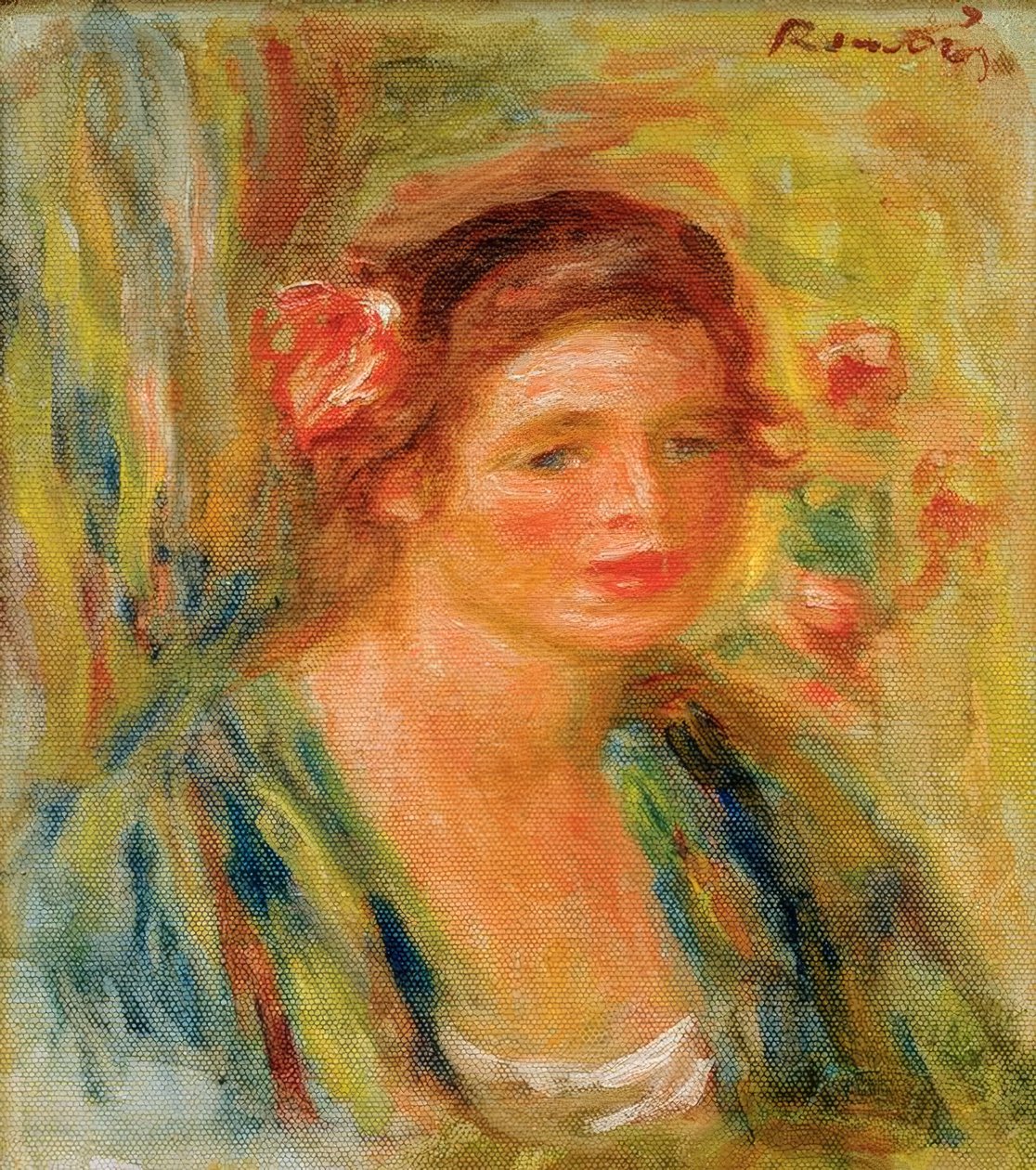 Hlava mladé ženy (Portrét Gabrielle) od Pierre Auguste Renoir