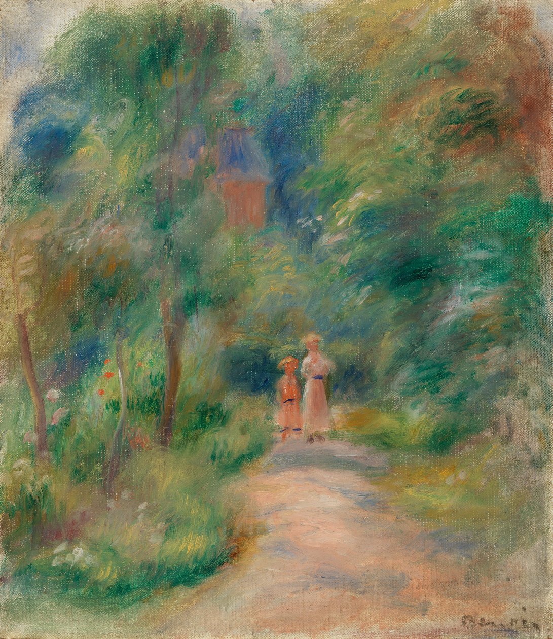Dvě postavy na cestě od Pierre Auguste Renoir