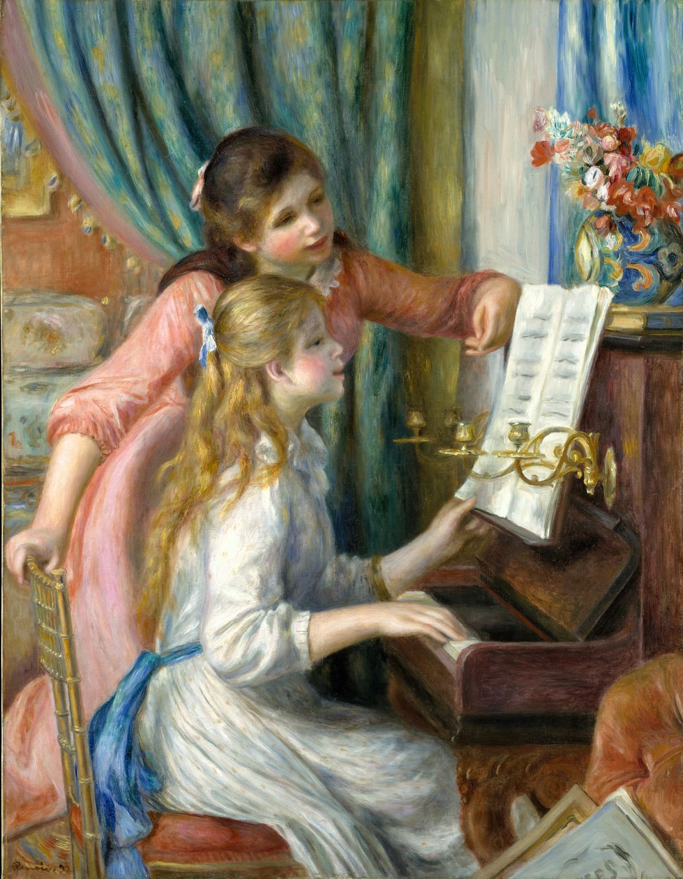 Dvě mladé dívky u klavíru, 1892. od Pierre Auguste Renoir