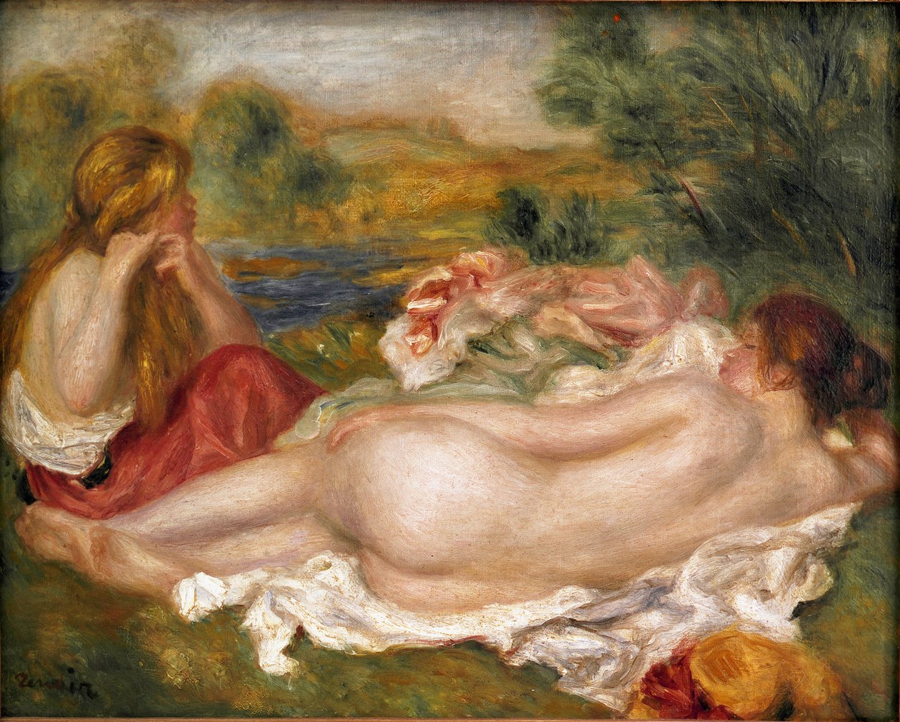 Dva koupající se. Obraz Pierre Auguste Renoir (Pierre-Auguste od Pierre Auguste Renoir
