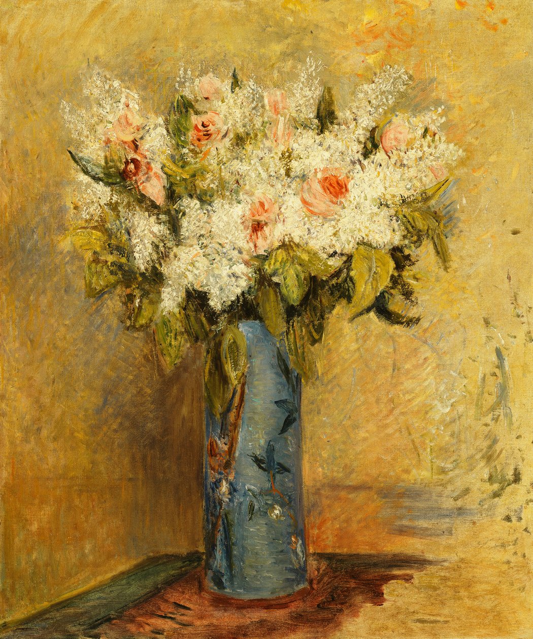 Váza s liliemi a růžemi, kolem roku 1870 od Pierre Auguste Renoir