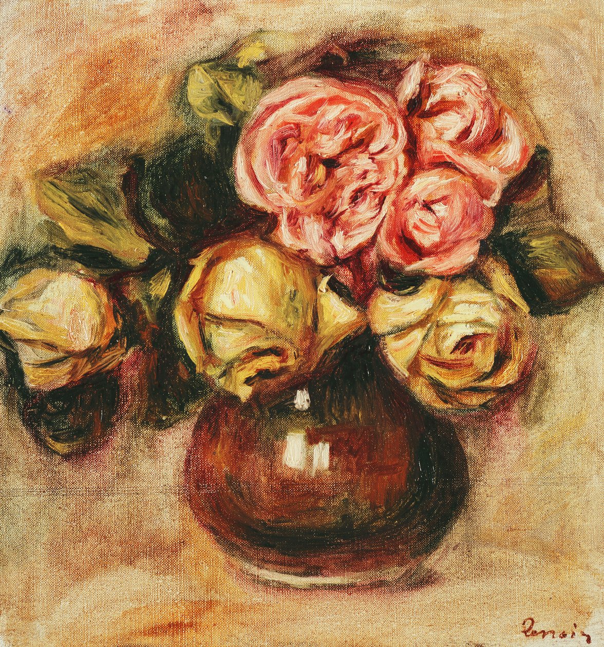 Váza s růžemi; Váza s růžemi, od Pierre Auguste Renoir