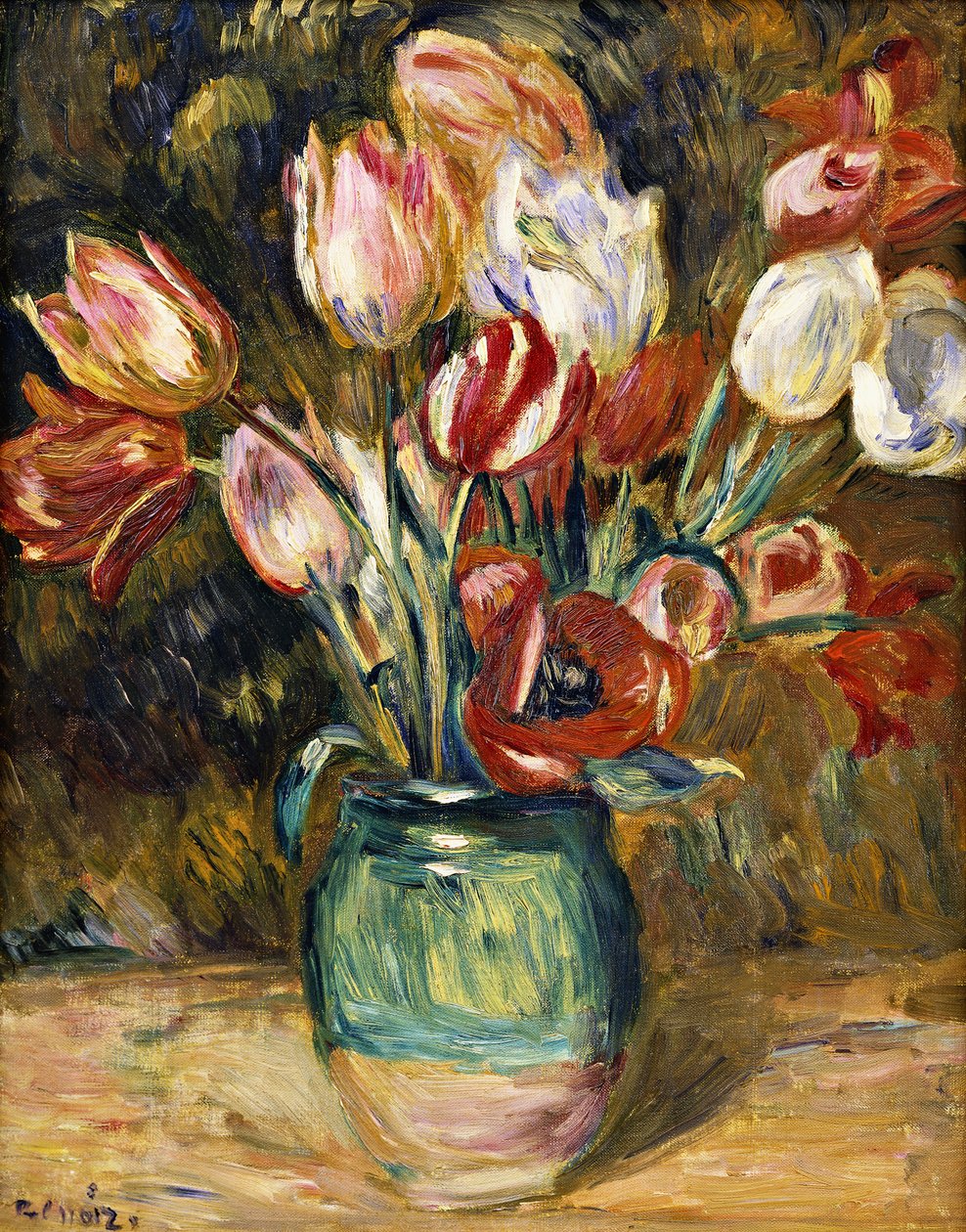 Váza s květinami, 1888-89 od Pierre Auguste Renoir