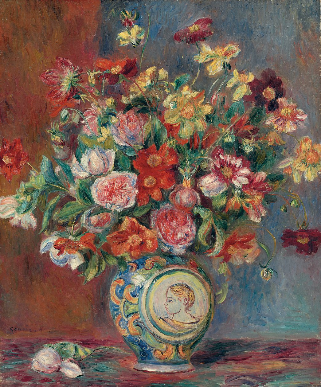 Váza s květinami; Váza s květinami, 1881 od Pierre Auguste Renoir