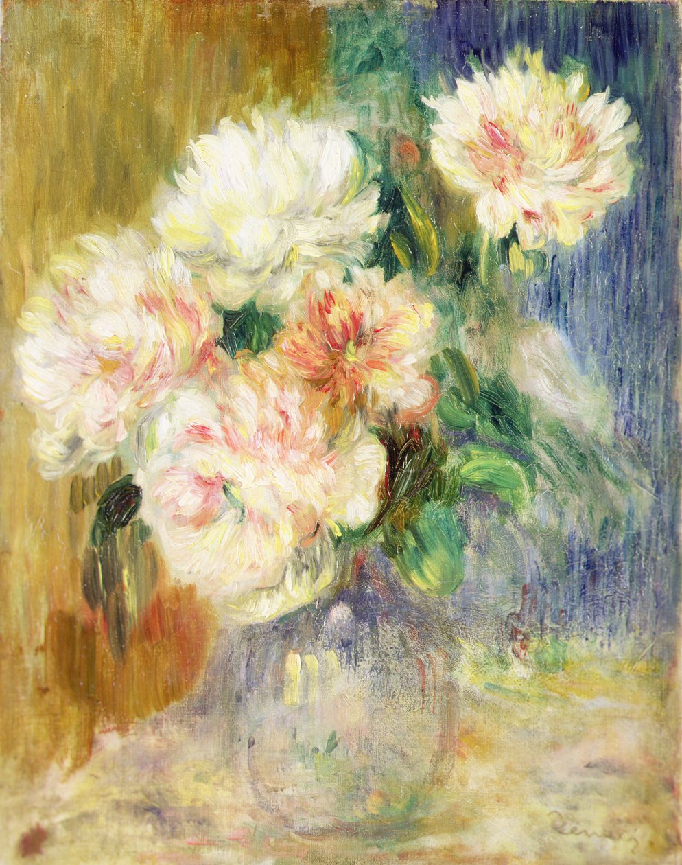 Váza s pivoňkami (olej na plátně) od Pierre Auguste Renoir
