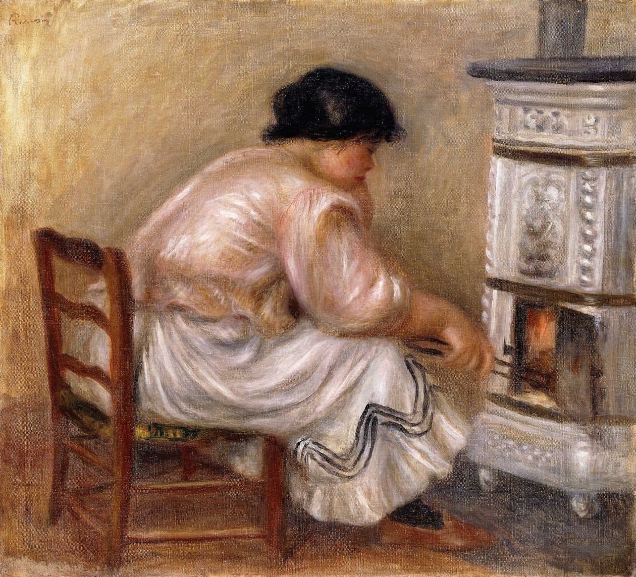 Žena na rohu sporáku; Femme au Coin du Poele, 1912 od Pierre Auguste Renoir