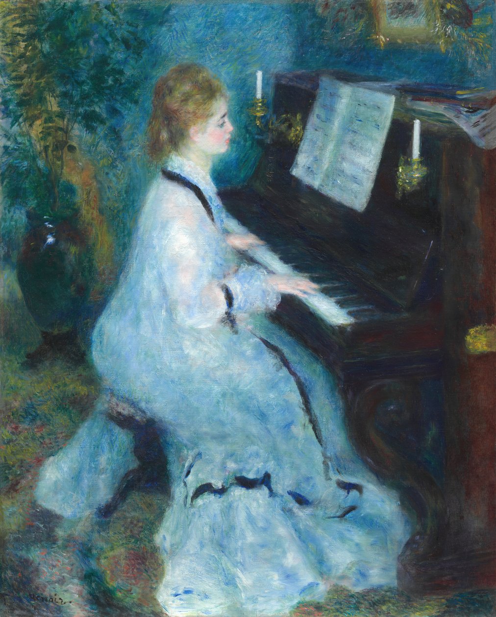 Žena u klavíru, 187576. od Pierre Auguste Renoir