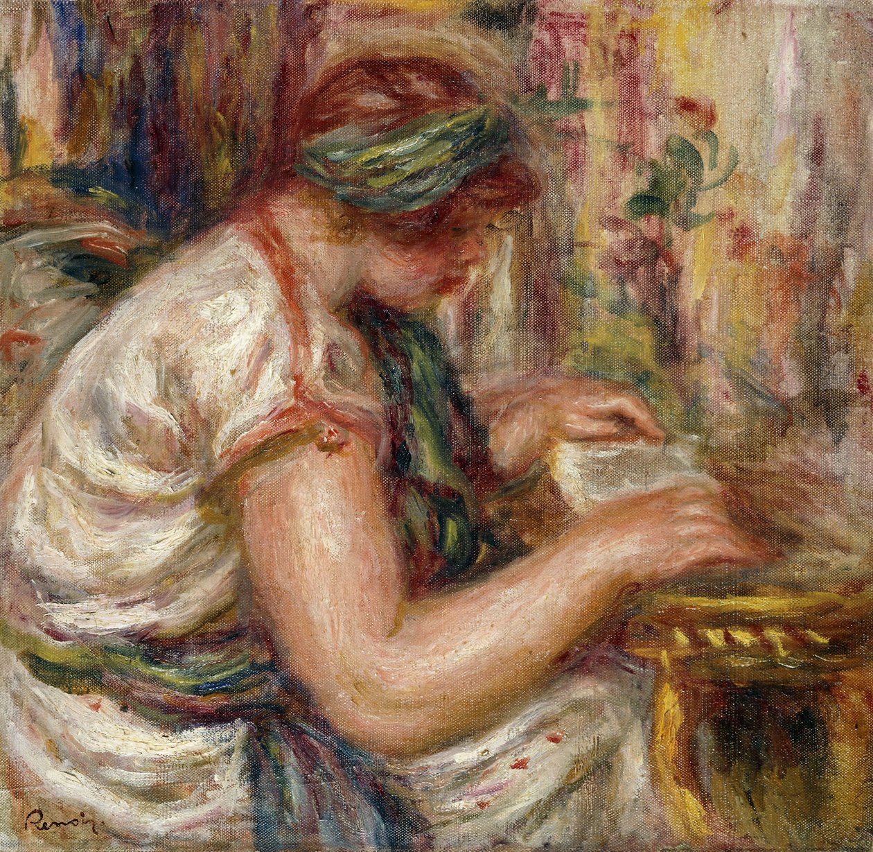 Žena v arabských šatech čtení; Femme en Blouse arabe lisant, 1919 od Pierre Auguste Renoir