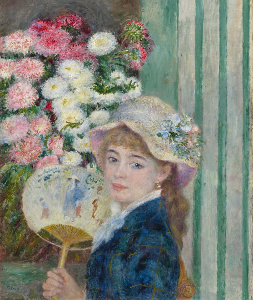 Žena s ventilátorem, kolem roku 1879 od Pierre Auguste Renoir