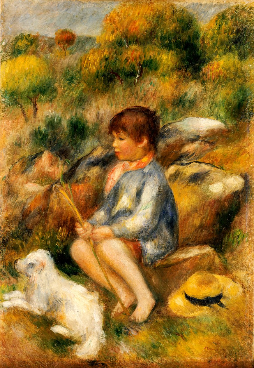 Young Boy by a Brook, 1890 od Pierre Auguste Renoir
