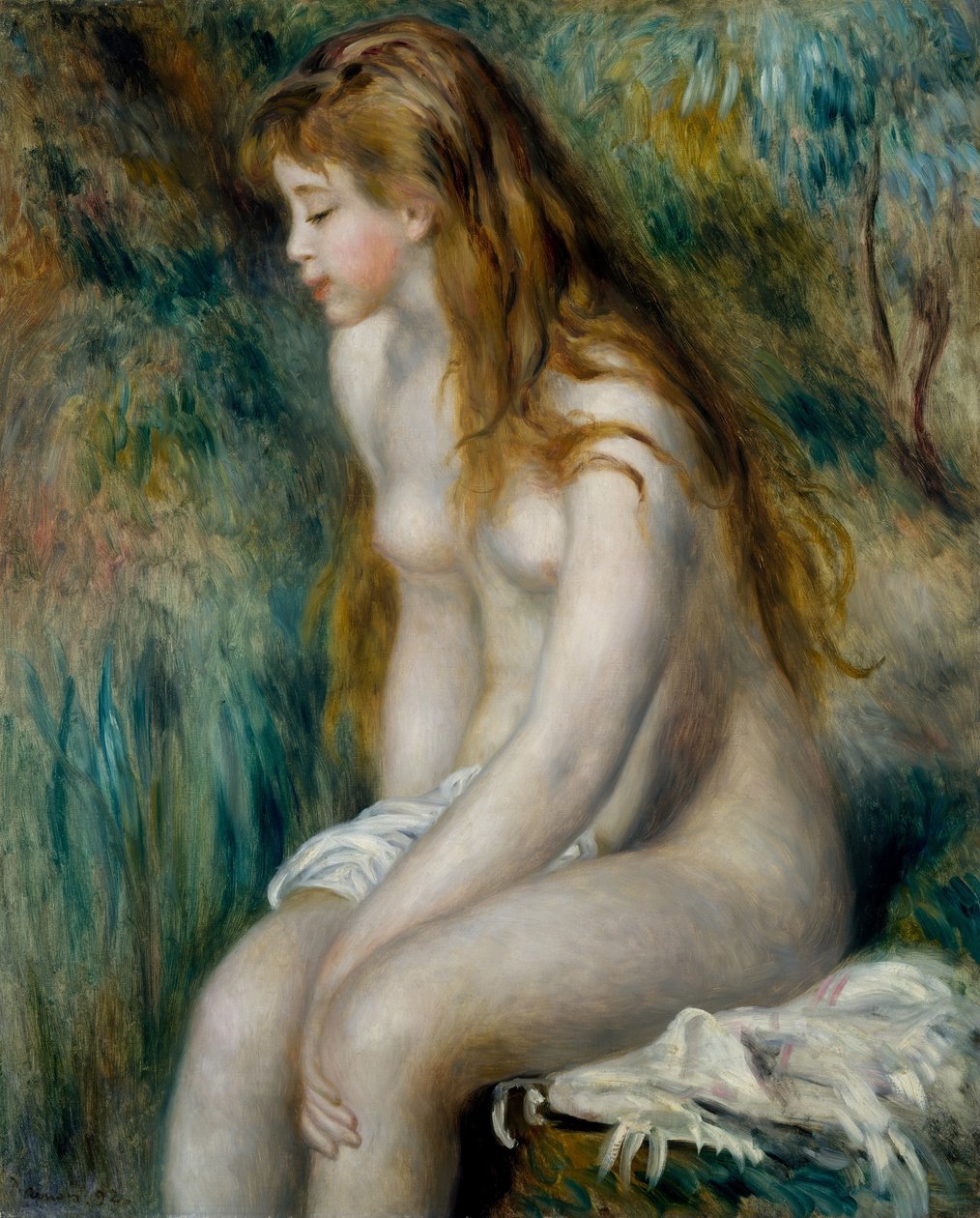 Mladá dívka koupání od Pierre Auguste Renoir