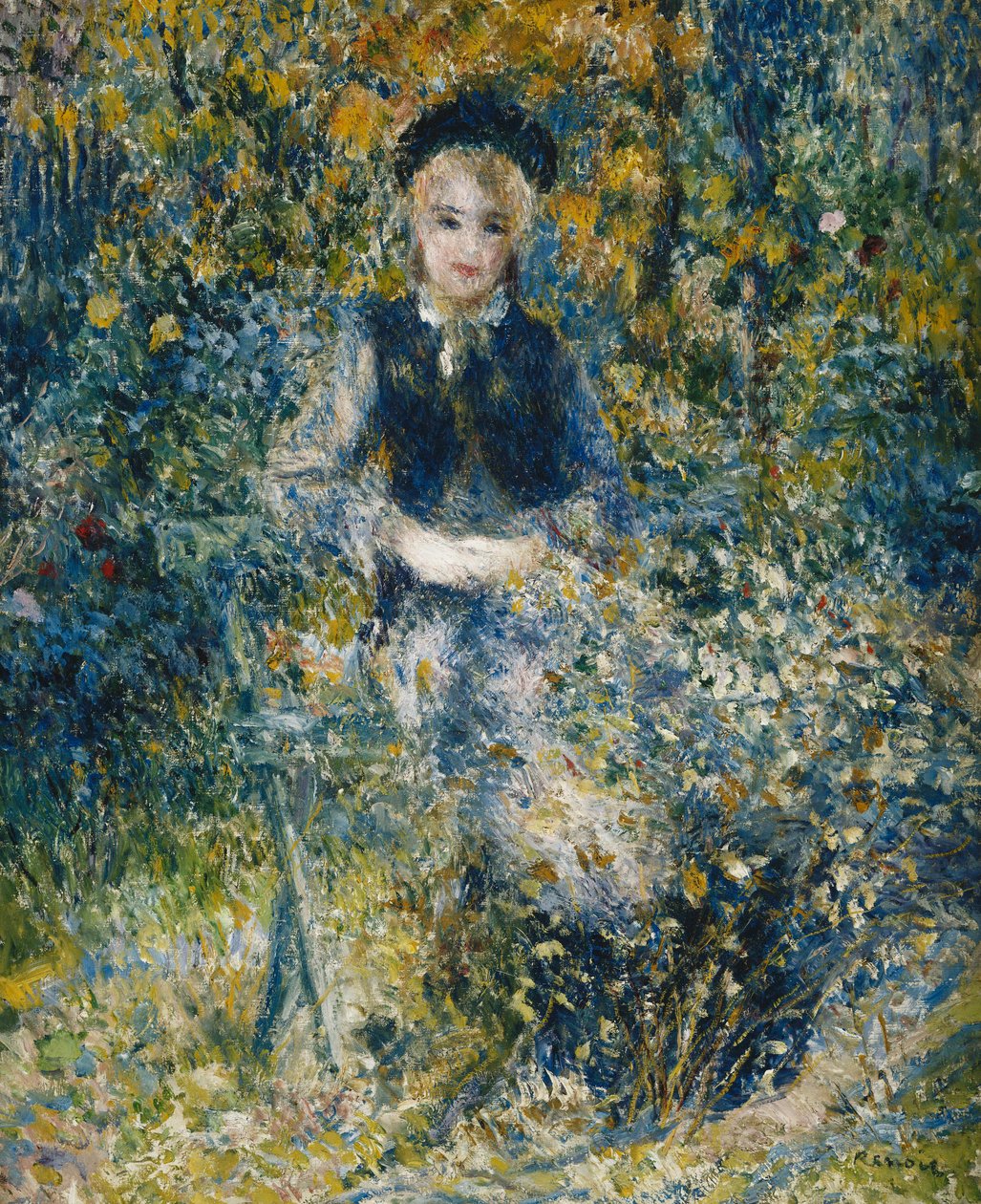 Mladá dívka na lavičce; Mladá dívka na lavičce, 1875 od Pierre Auguste Renoir