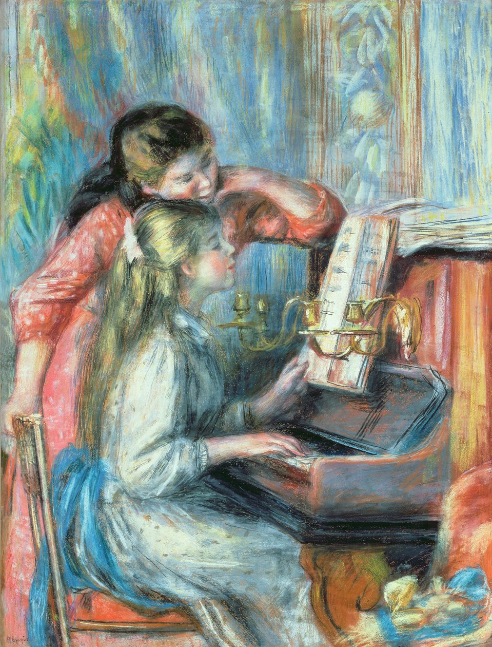 Young Girls at the Piano, 1892 (kvaš) od Pierre Auguste Renoir