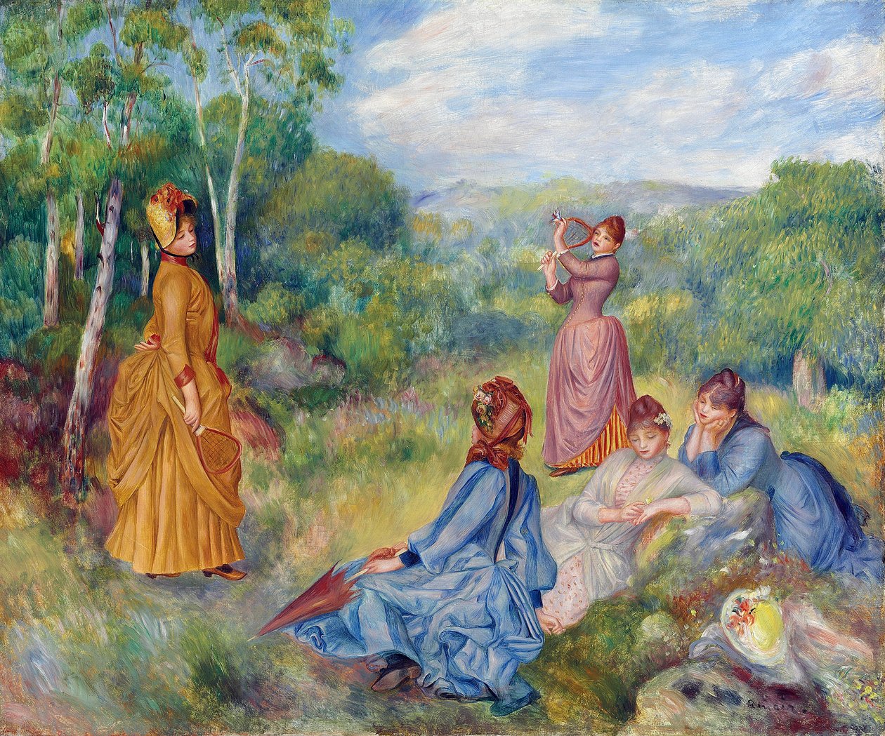 Mladé dámy hrající badminton par Renoir, Pierre Auguste (1841-1919), cca 1887 - Olej na plátně, 54,6x65,2 - Soukromá sbírka od Pierre Auguste Renoir