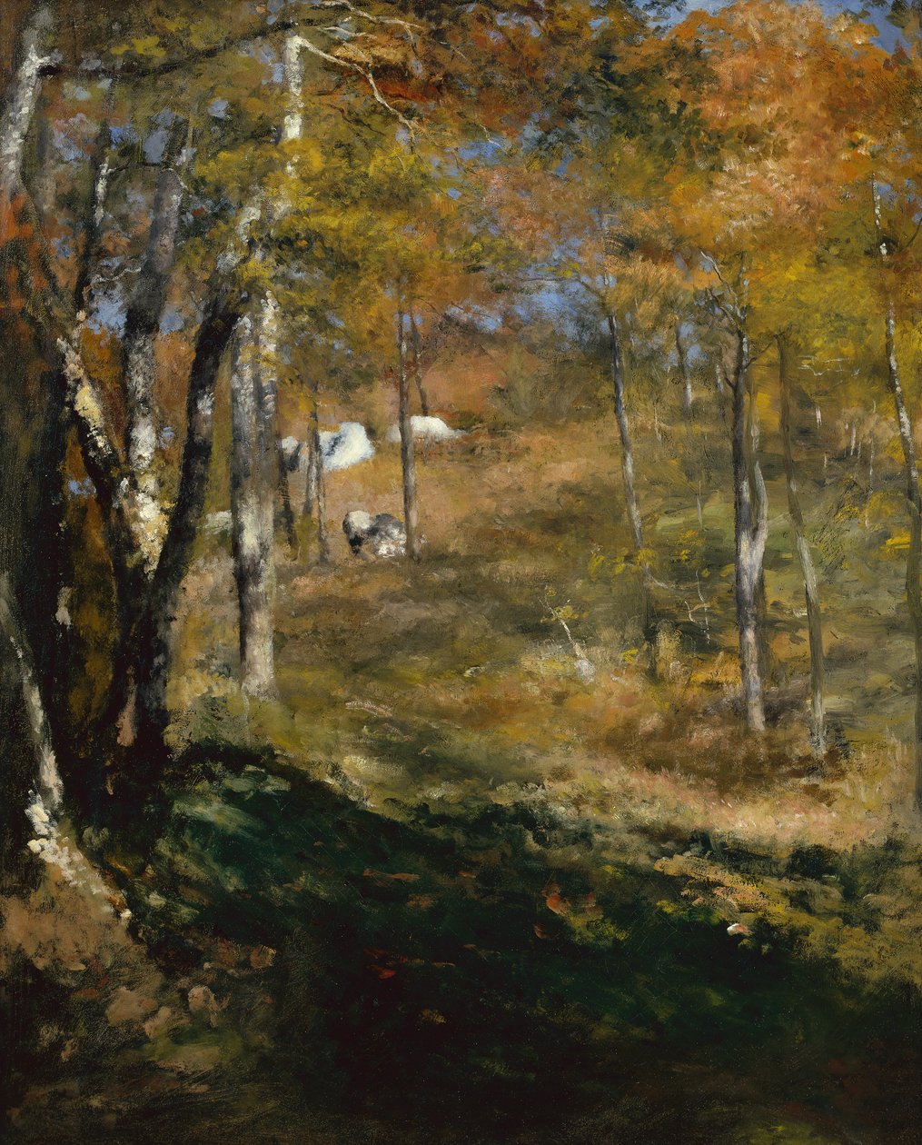 Mladé stromy v lese od Pierre Auguste Renoir