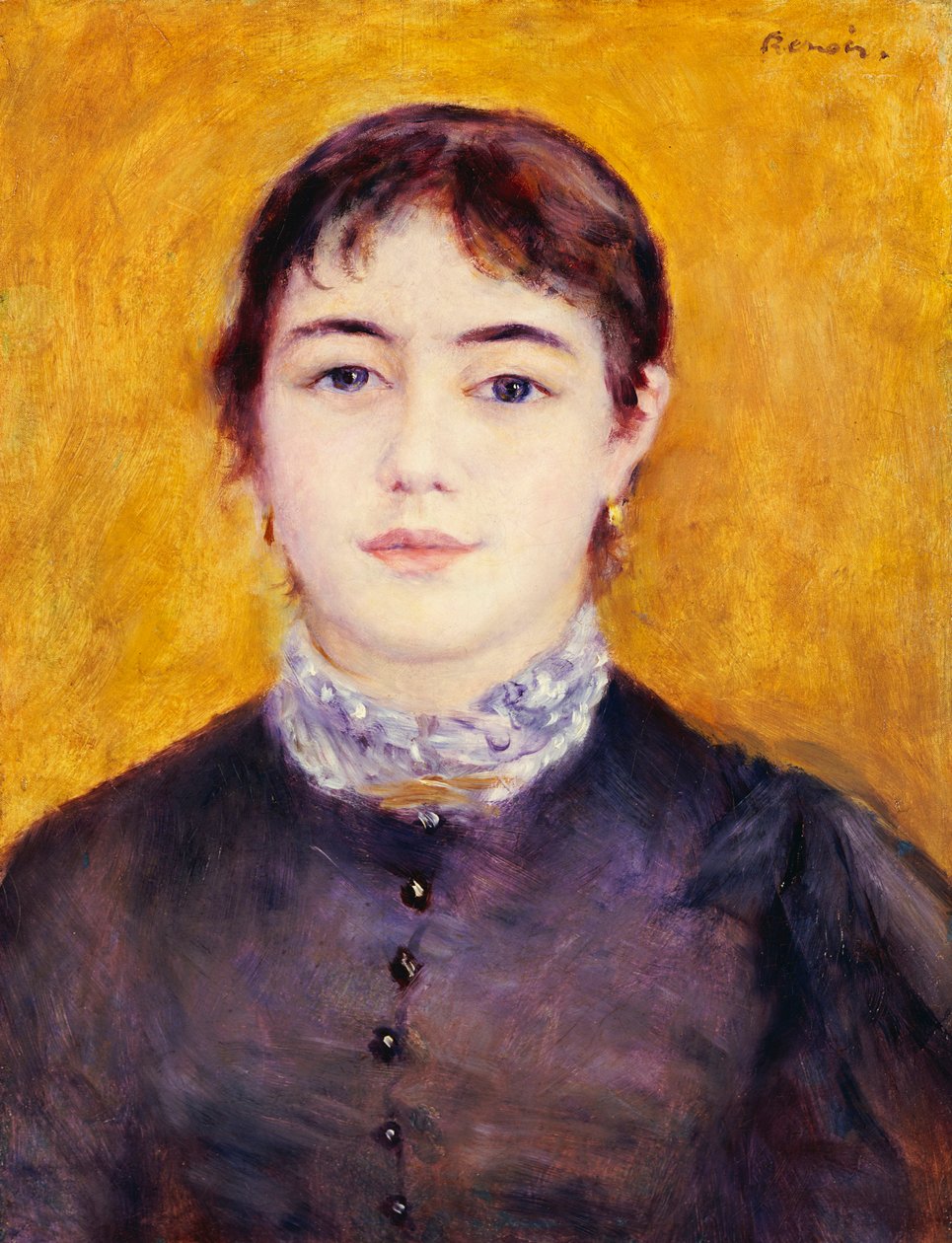 Mladá žena v modrém, 1879 od Pierre Auguste Renoir