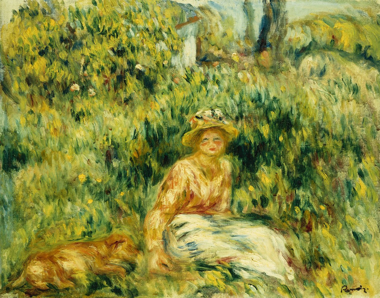 Mladá žena v zahradě; Mladá žena v zahradě, kolem roku 1916 od Pierre Auguste Renoir
