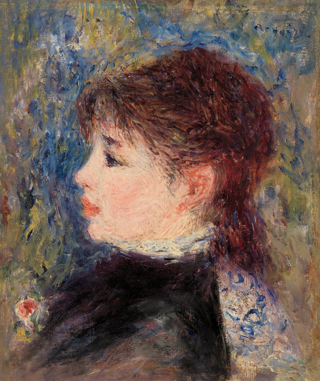 Mladá žena s Rose od Pierre Auguste Renoir